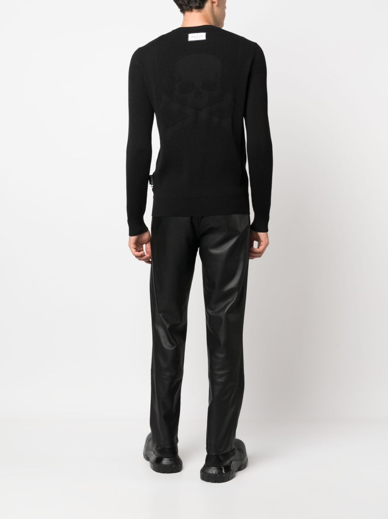 PHILIPP PLEIN logo-plaque merino jumper outlook