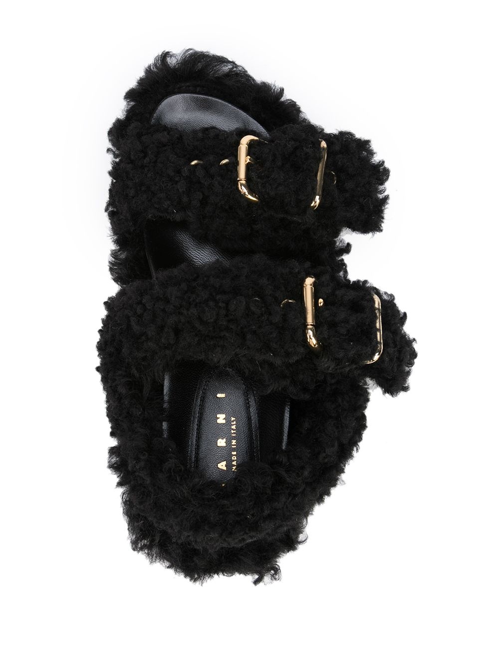 shearling-trimmed sandals - 4