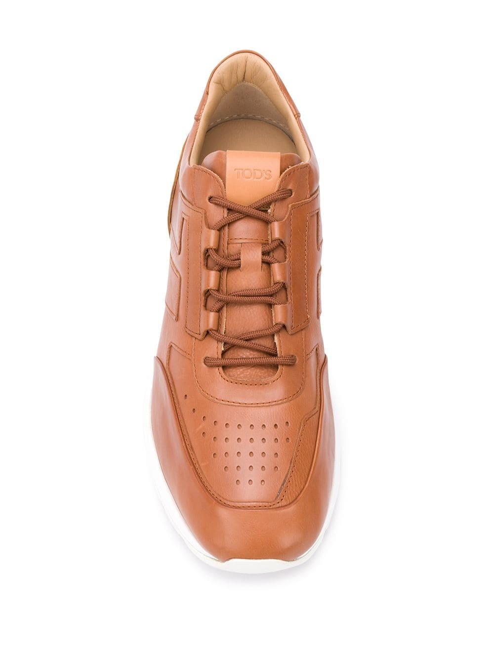 leather lace-up sneakers - 4