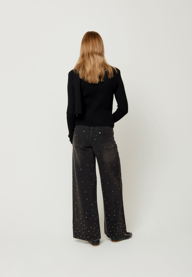 CRYSTALLISED WIDE LEG DENIM 4