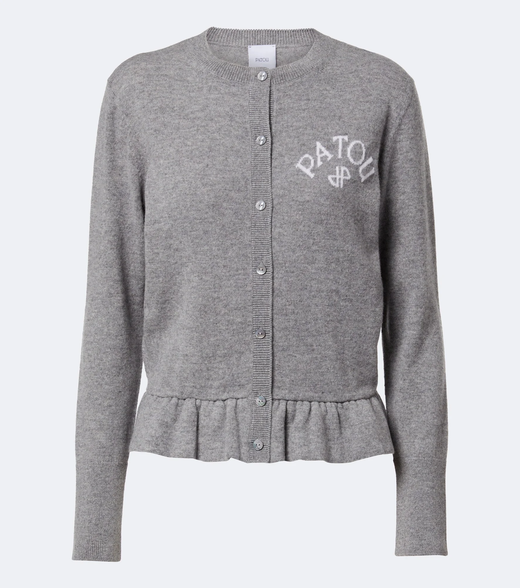 Jacquard logo wool and cashmere cardigan - 1