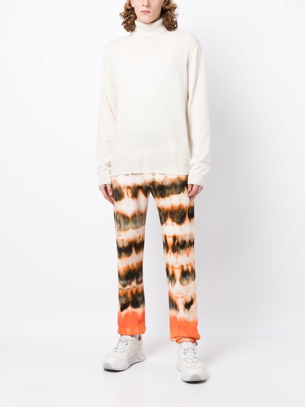 tie-dye print cotton track pants - 2