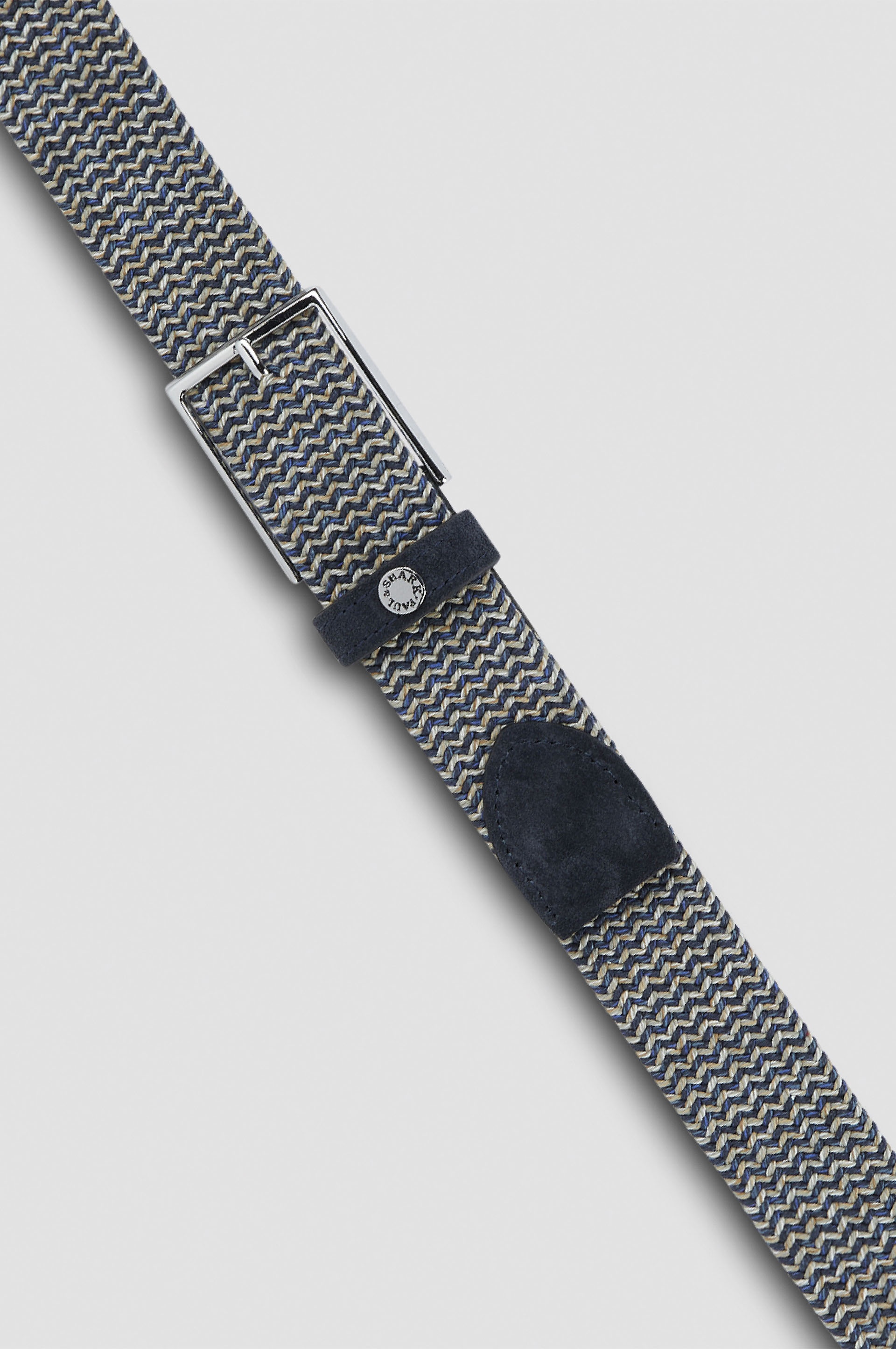 ELASTIC BELT WITH MICRO-WEAVE AND LEATHER TRIMS - 2