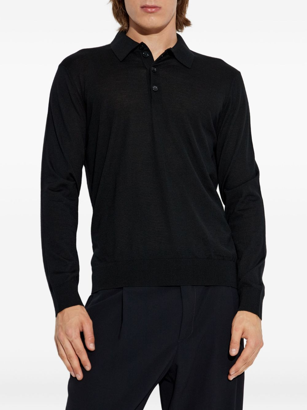 long-sleeve polo shirt - 3