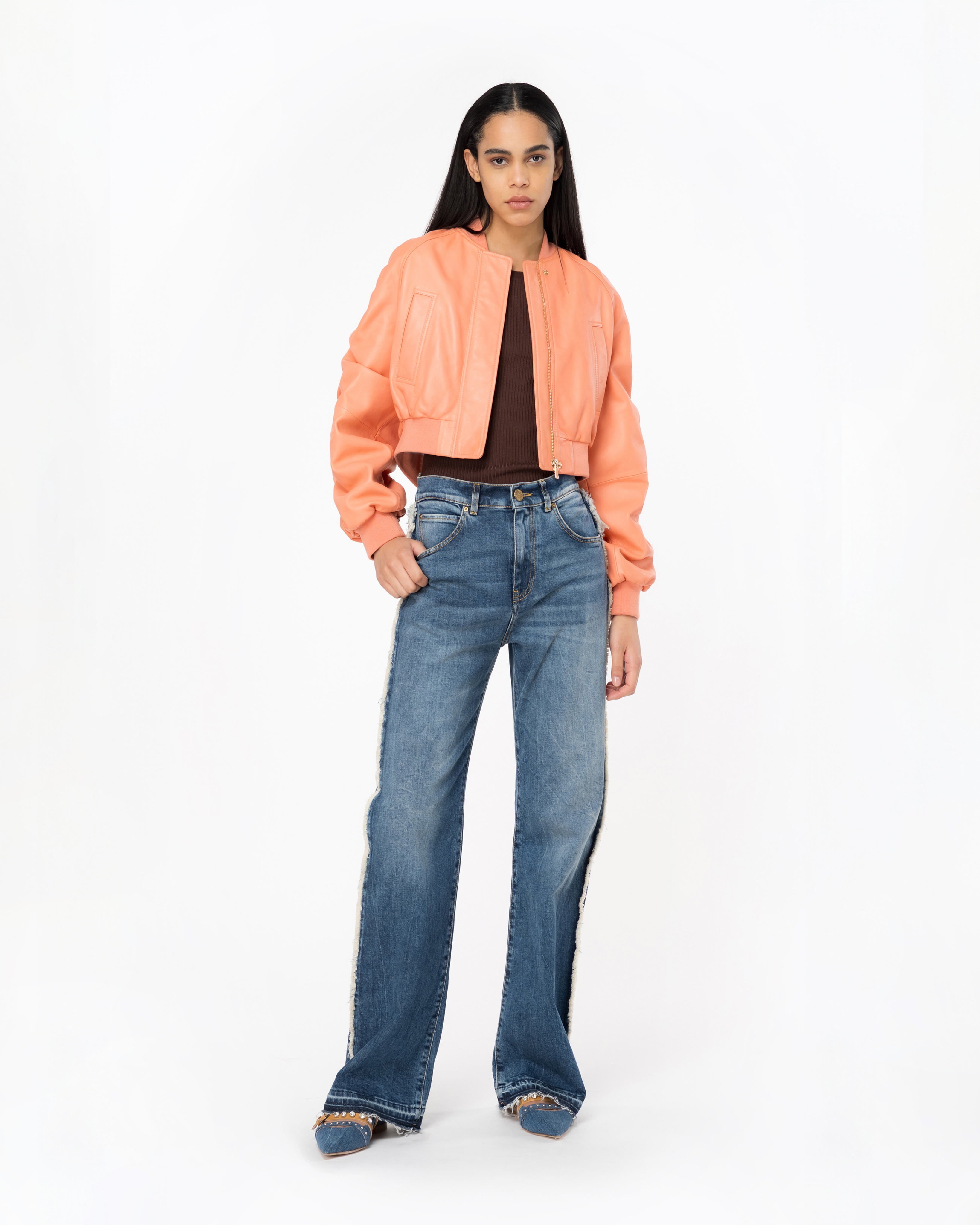 SHORT NAPPA LEATHER BOMBER JACKET - 2