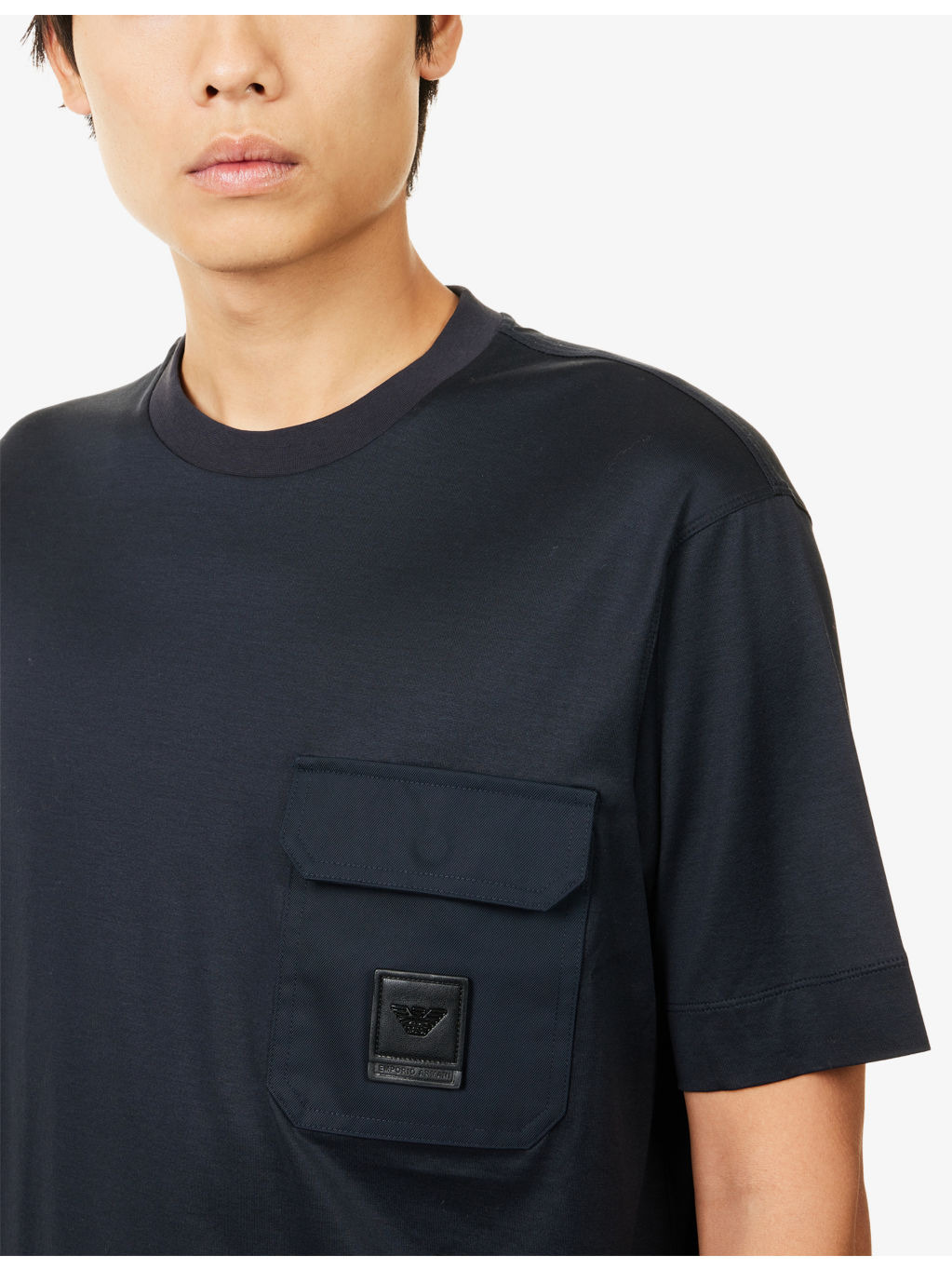 Logo-Plaque Flap-Pocket Jersey T-shirt - 5