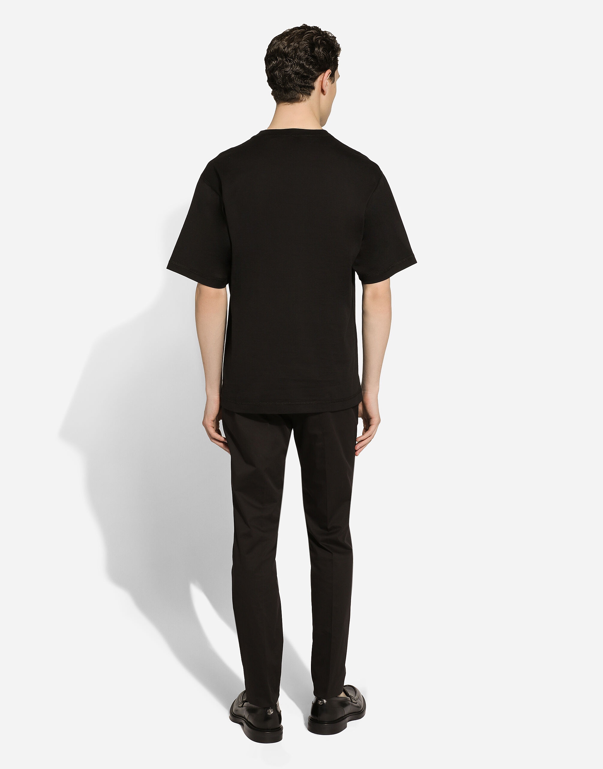 Cotton T-shirt with logo embroidery - 3