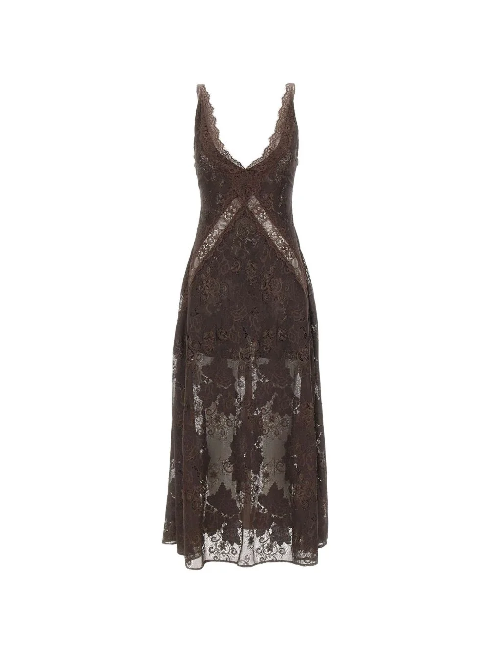 Soray floral-lace V-neck midi dress - 1
