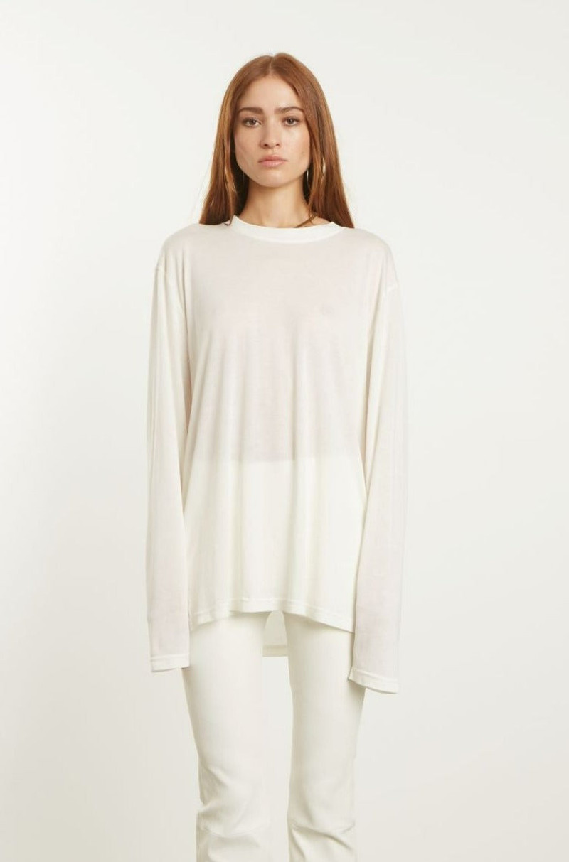 WHITE LONG SLEEVE OVERSIZED TEE 1