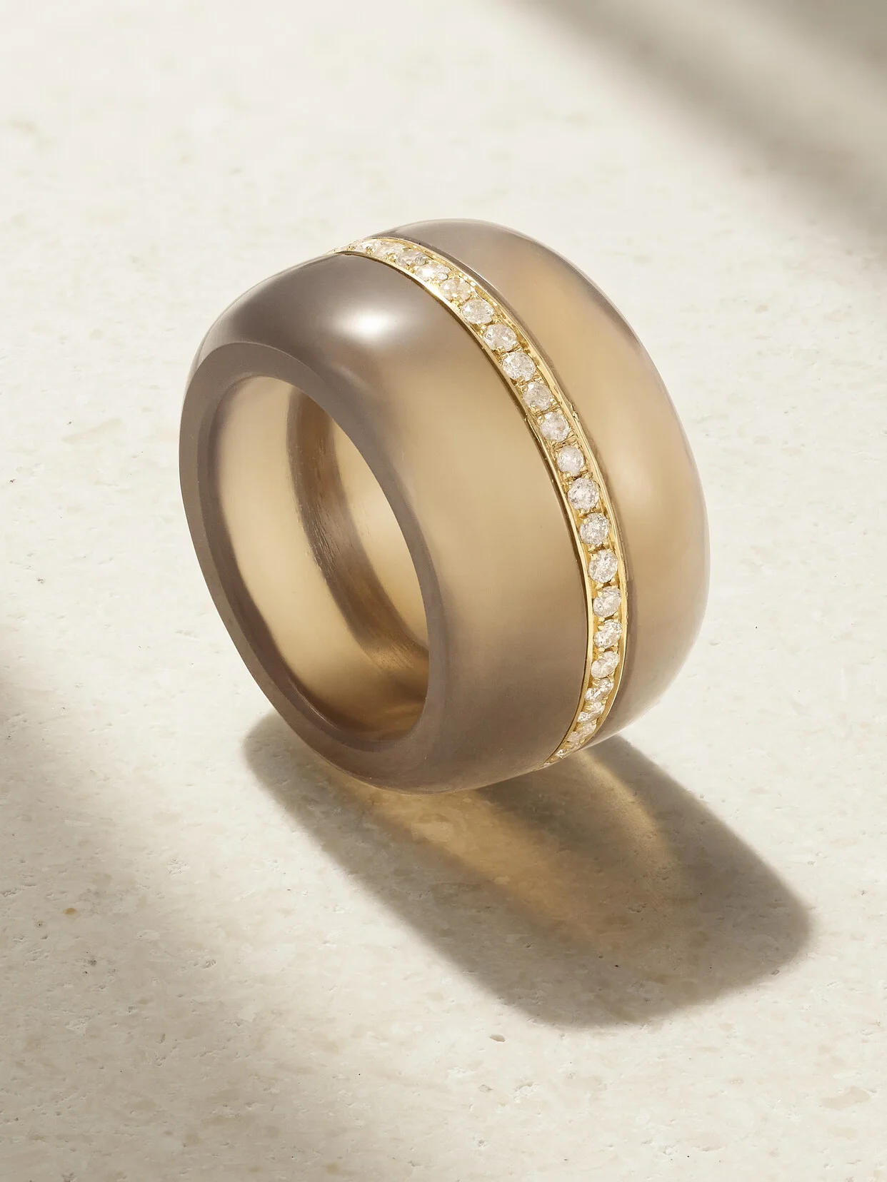 + Net Sustain Pebble 14-karat Recycled Gold, Agate And Diamond Ring - 1
