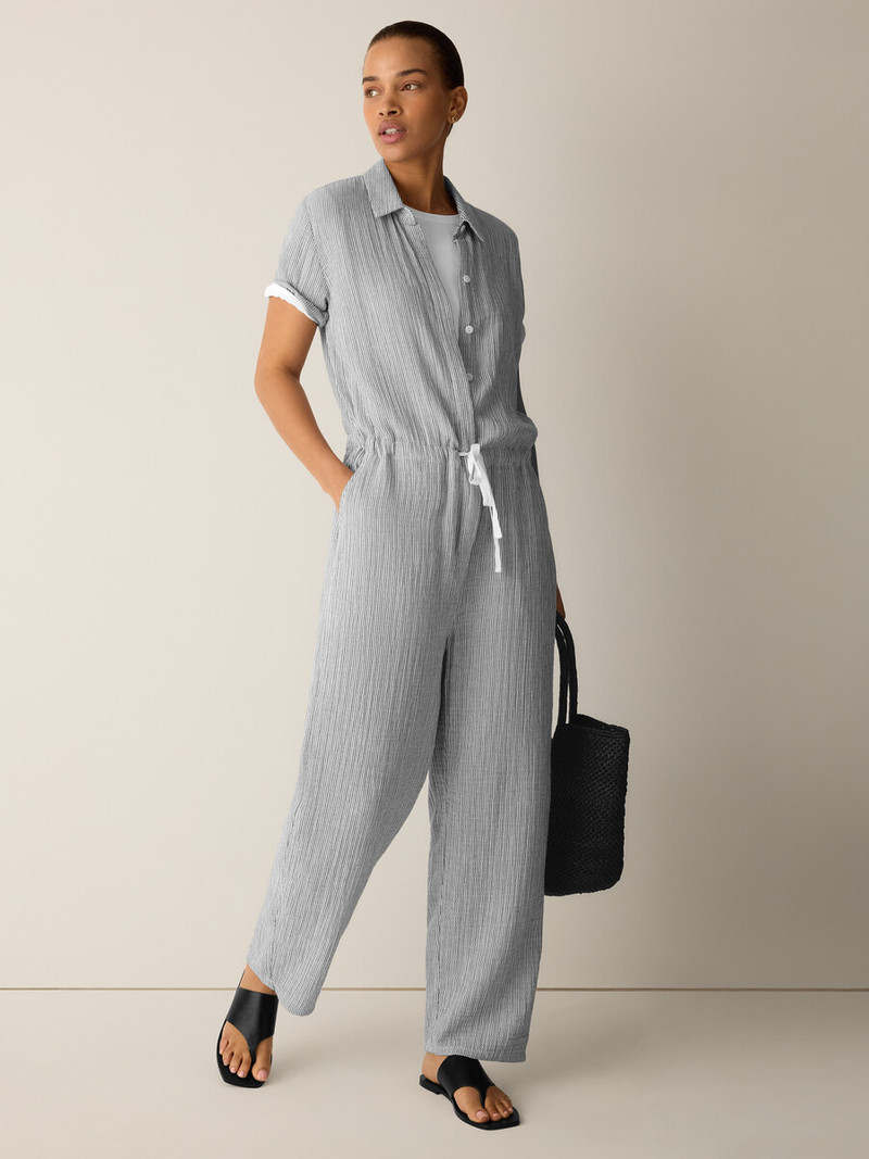 Striped Organic Cotton Gauze Jumpsuit 3