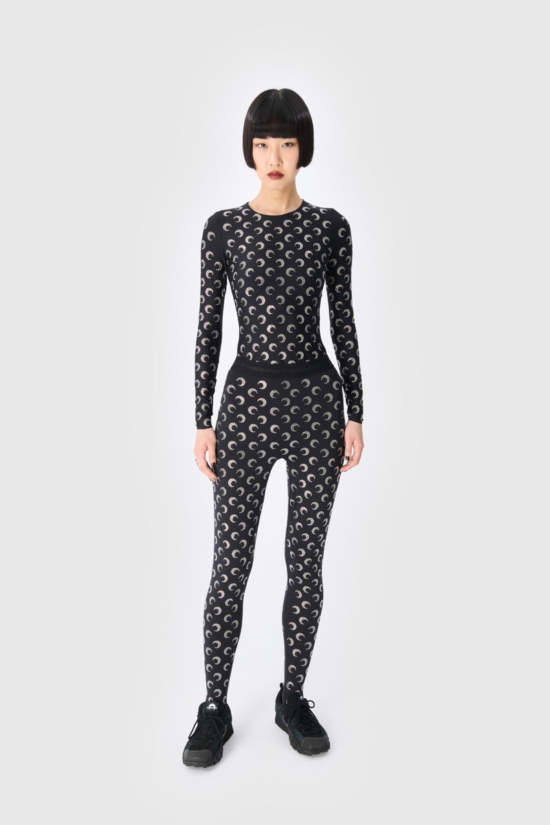 Marine Serre Recycled Moon Strass Jersey Second Skin Crewneck Top outlook