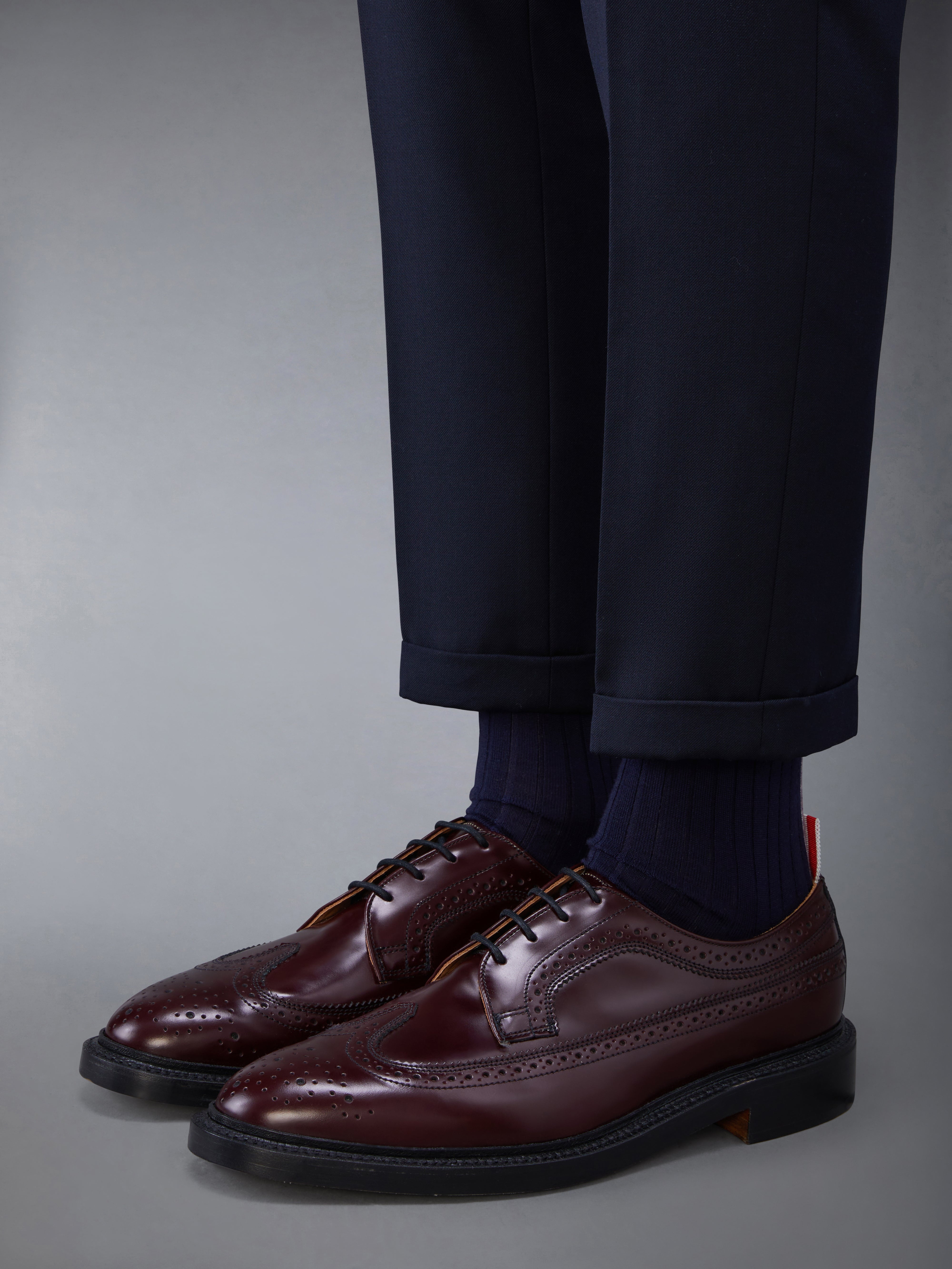 POLISHED CALF LEATHER SOLE LONGWING BROGUES - 4