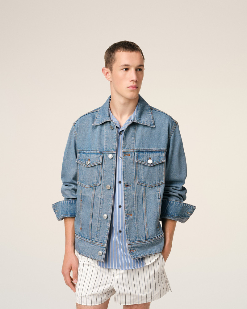 BLUE COTTON AMI PARIS TRUCKER JACKET 3