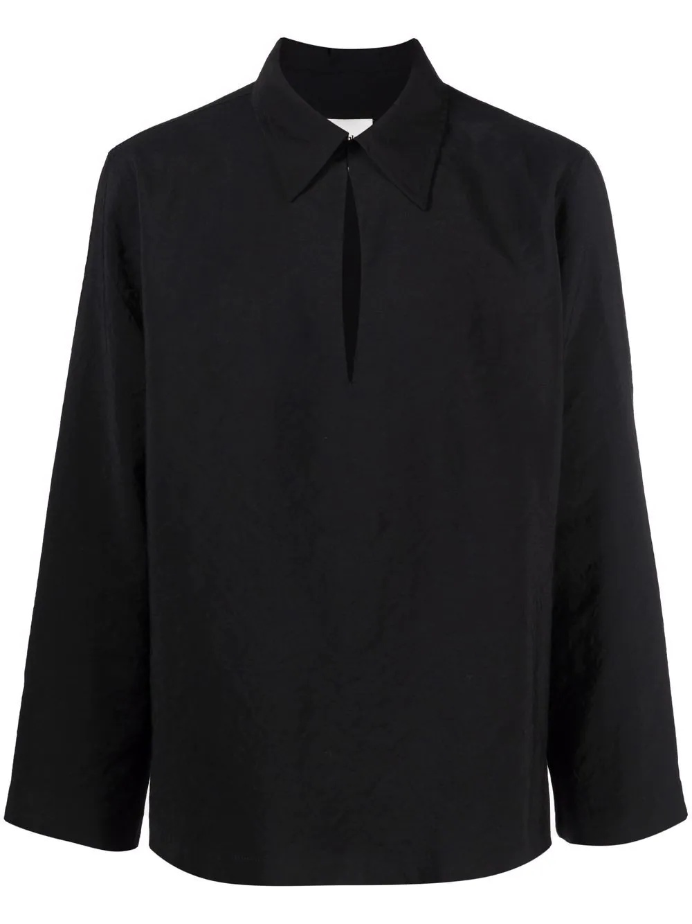 low V-neck long-sleeved shirt - 1