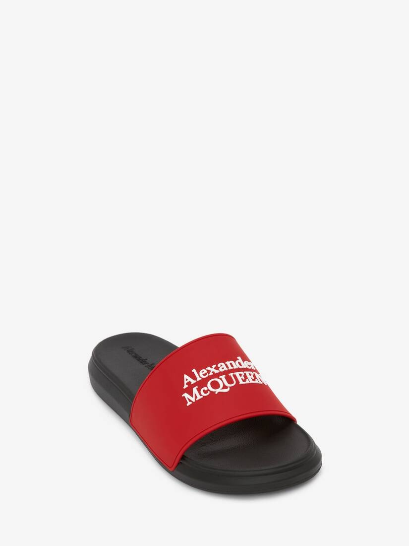 Alexander Mcqueen Pool Slide in Lust Red/white - 2
