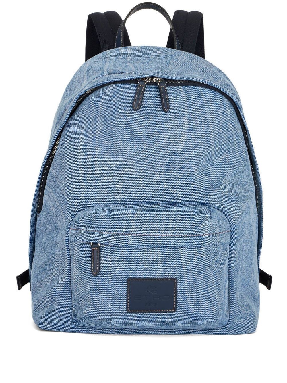 paisley-print denim backpack - 1