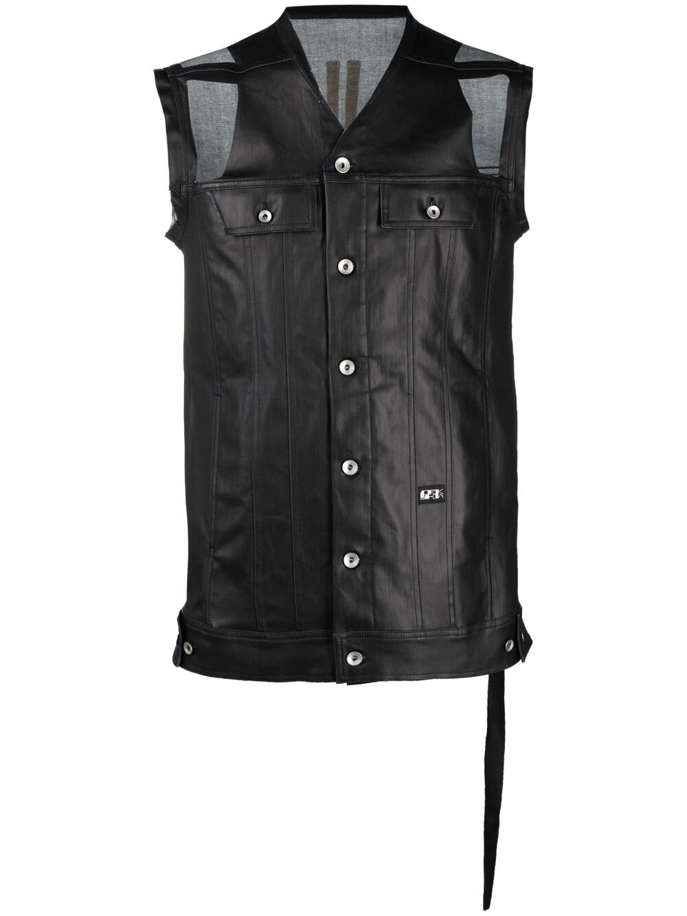 distressed sleeveless jacket - 1