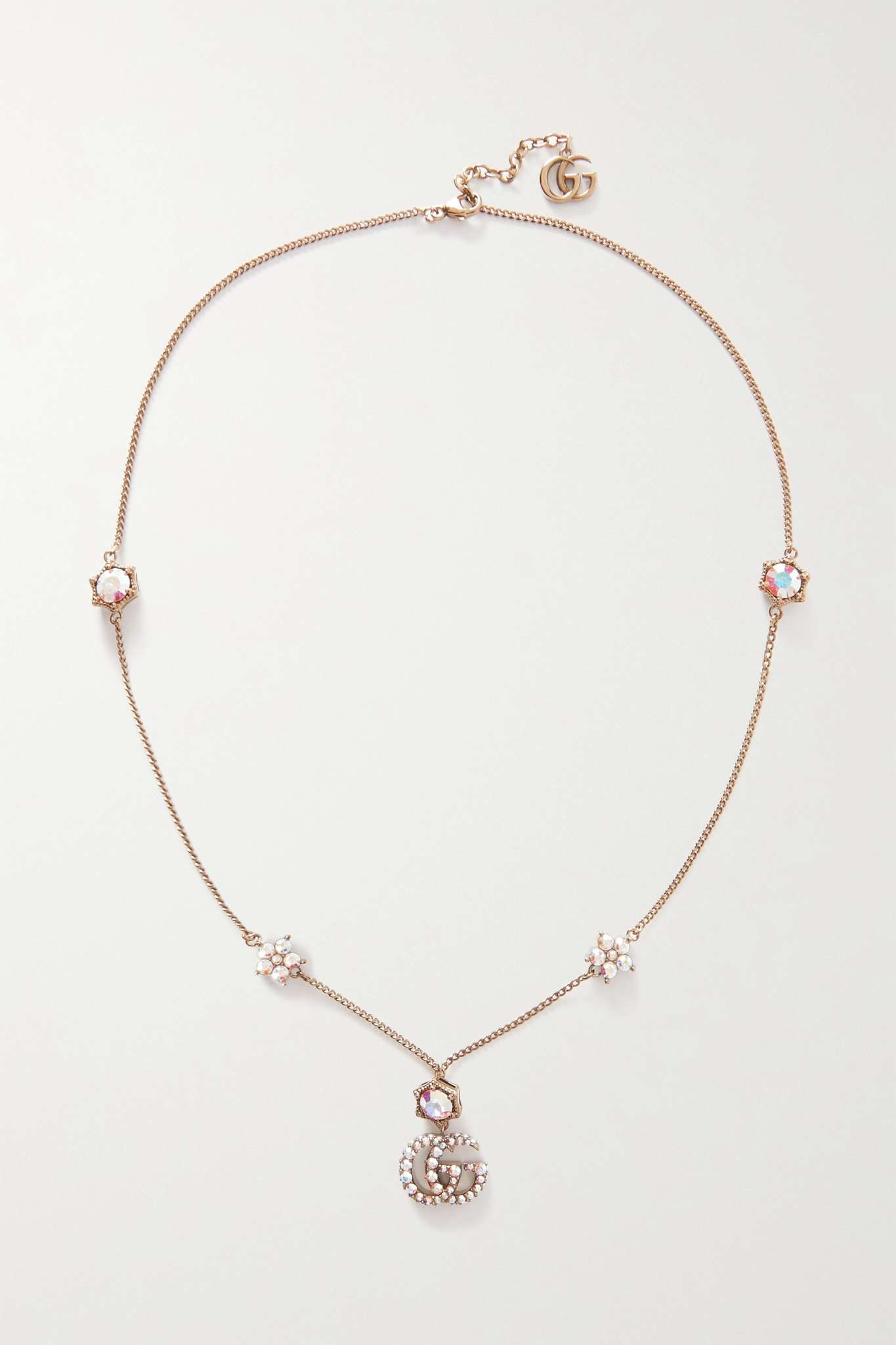Gold-tone crystal necklace - 1