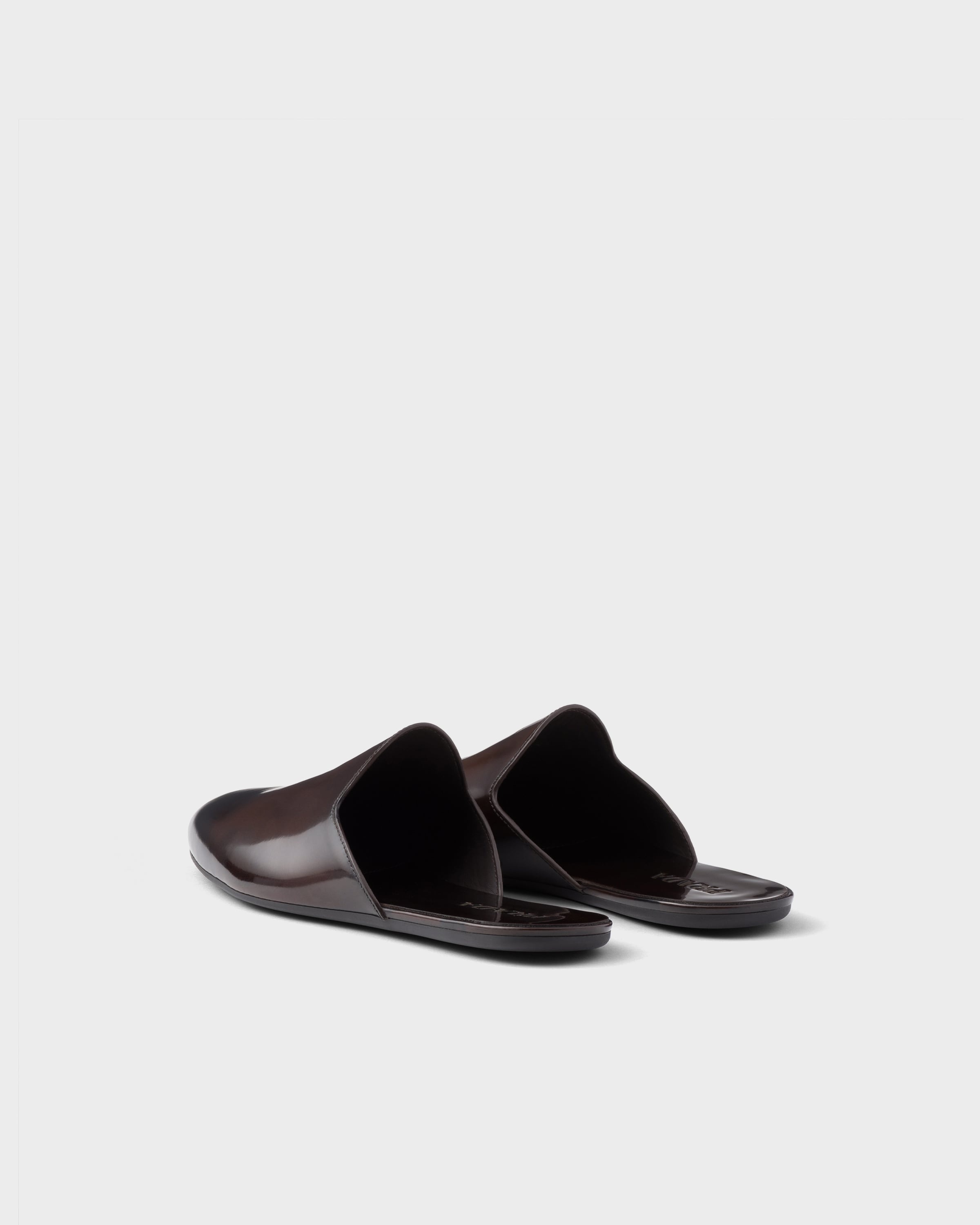Brushed leather mules - 5