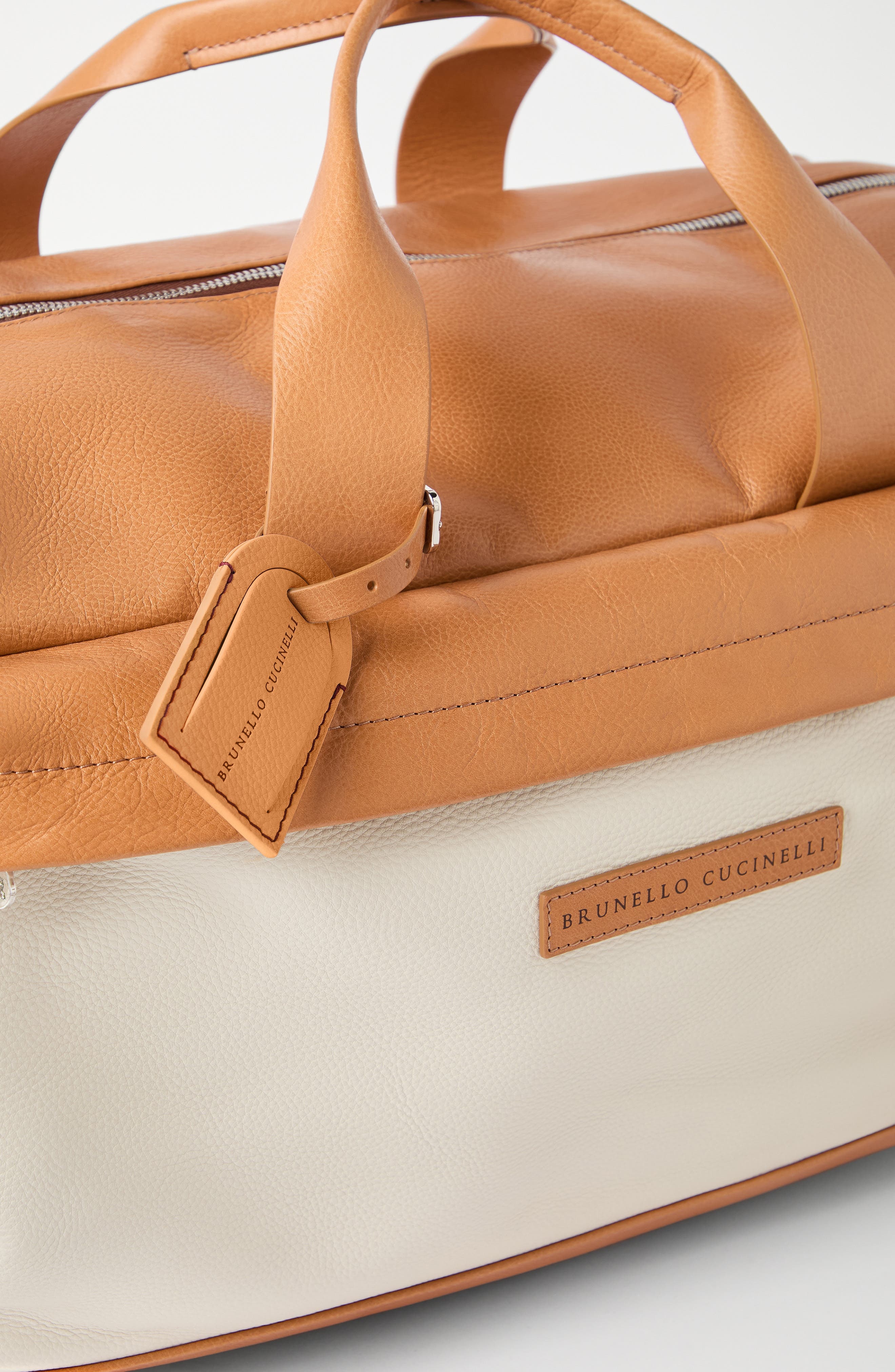 Brunello Cucinelli Grained calfskin active bag in Ivory at Nordstrom - 4