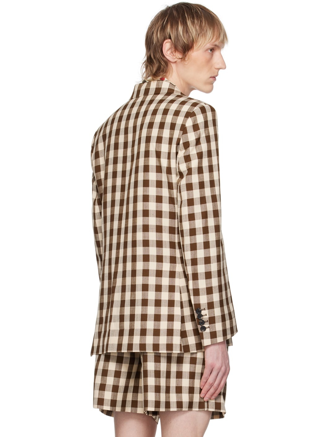 Brown & White Gilbert Check Blazer - 3