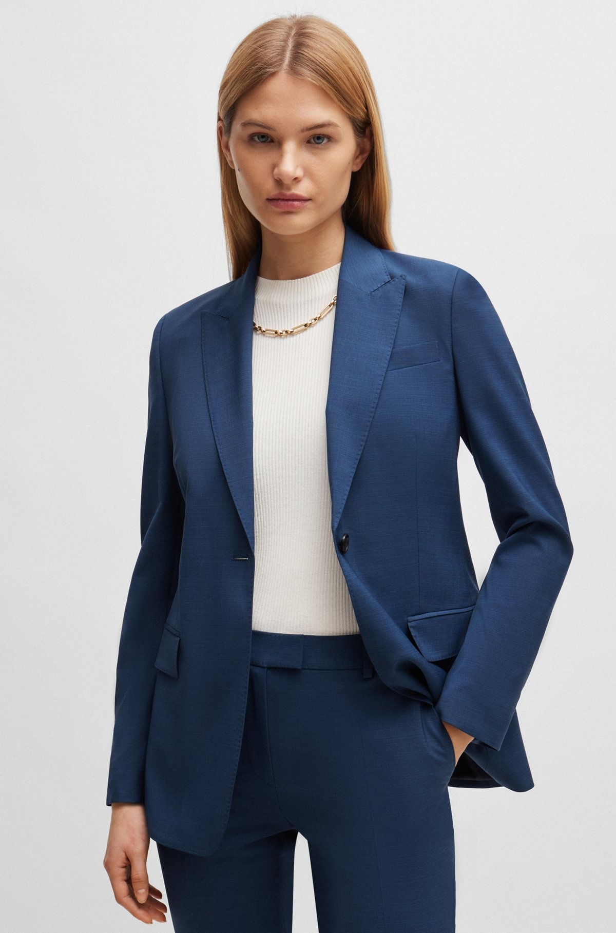 REGULAR-FIT JACKET IN MELANGE VIRGIN WOOL - 6