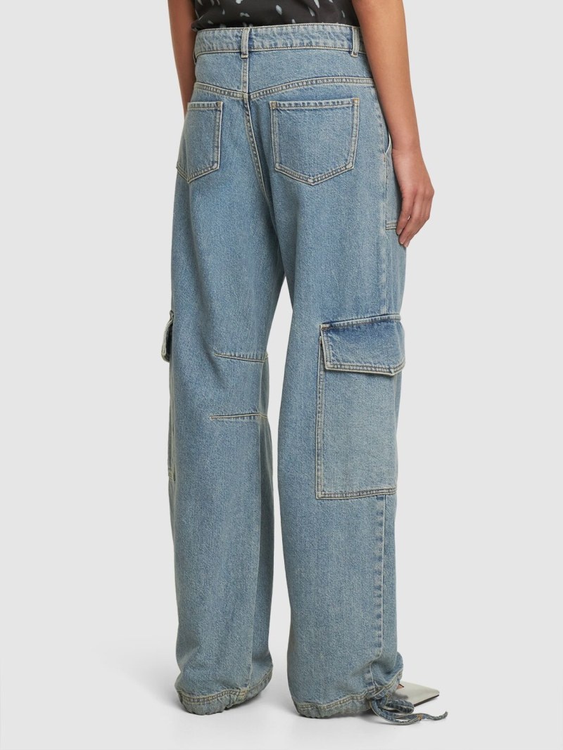 Wide denim cargo jeans - 3