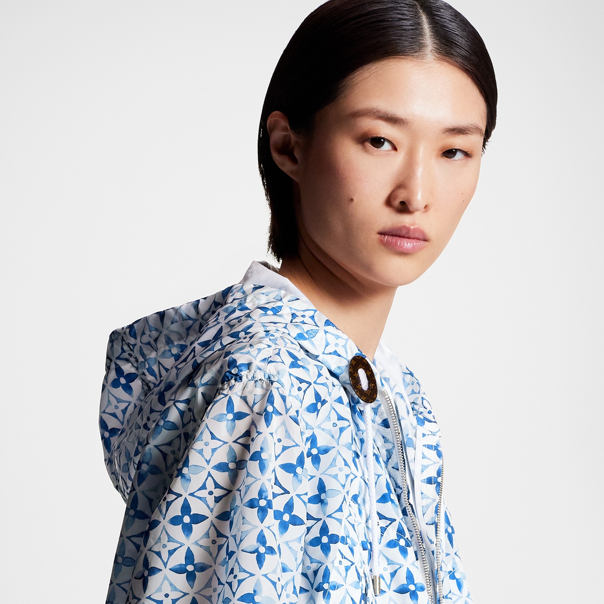 Monogram Flower Tile Short Parka - 4