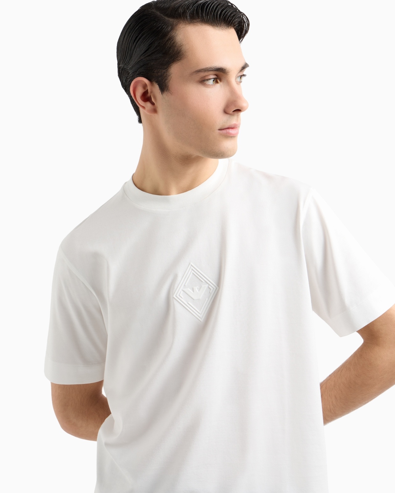 JERSEY T-SHIRT WITH EMBOSSED EAGLE LOGO - 5