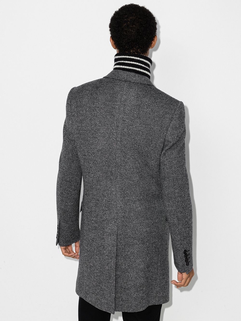 single-breasted tailored coat - 3