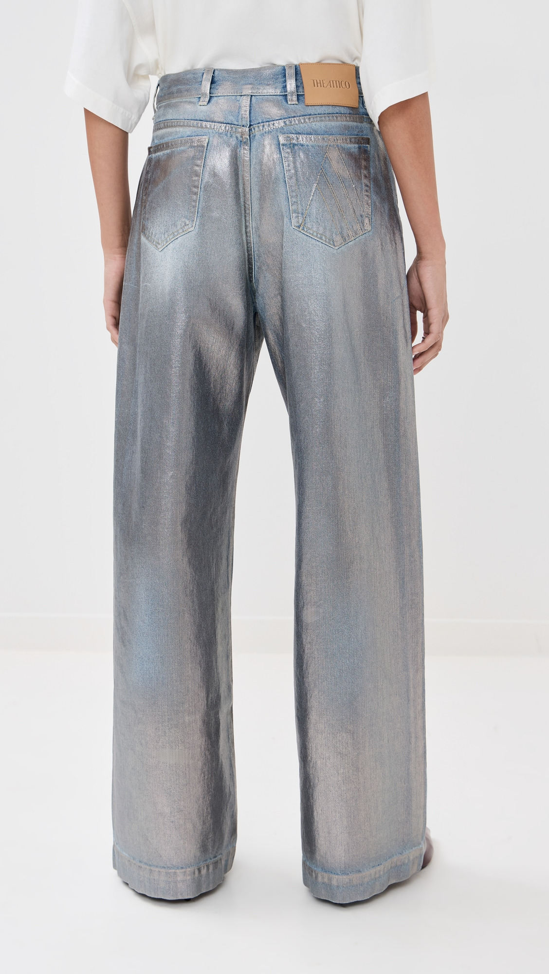 Metallic Denim Jeans - 2