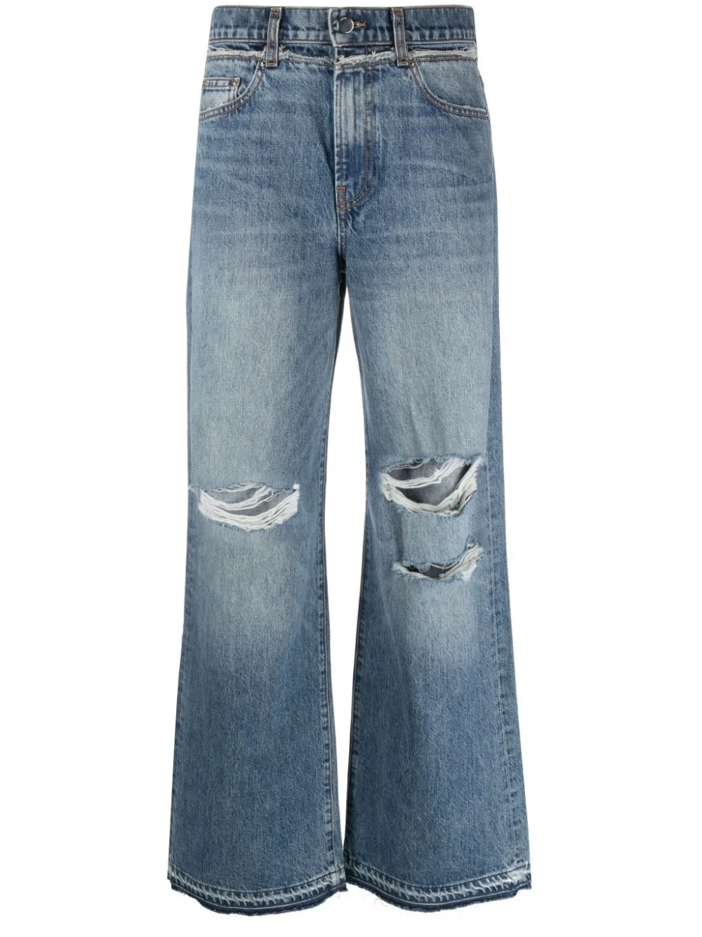 wide-leg cotton jeans - 1