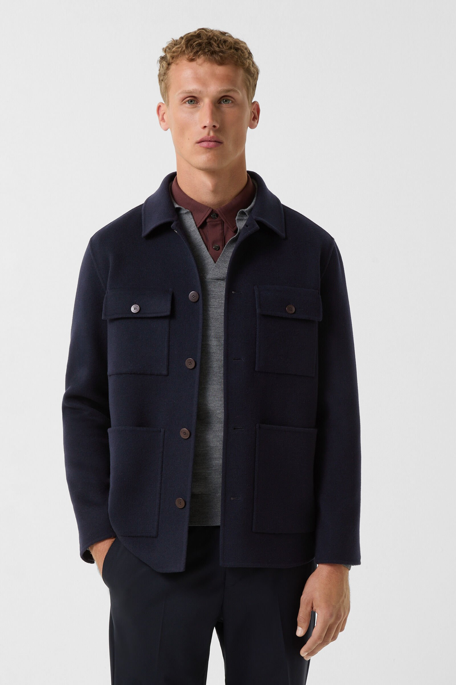 Double-face overshirt Larry in Navy blue - 2