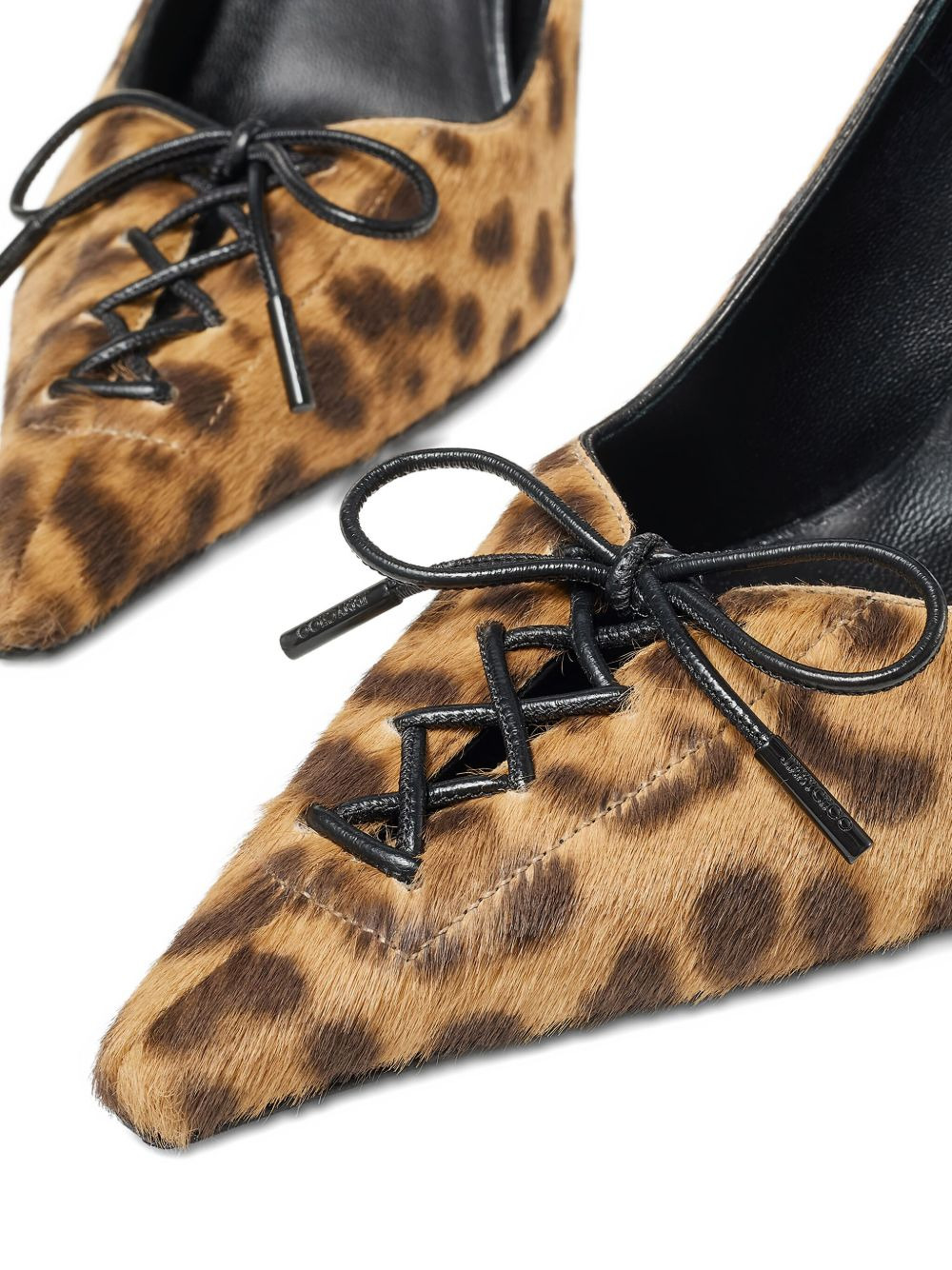 95mm Scarlett leopard-print lace-up pumps - 4