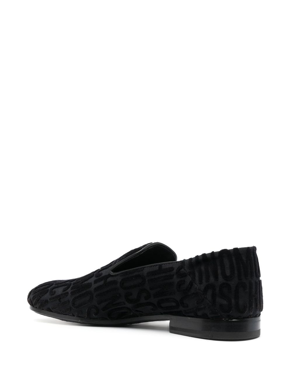 jacquard leather loafers - 3