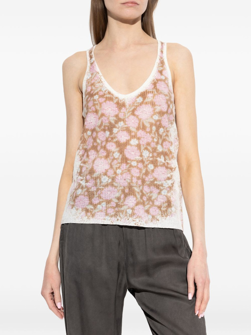 floral V-neck top 3