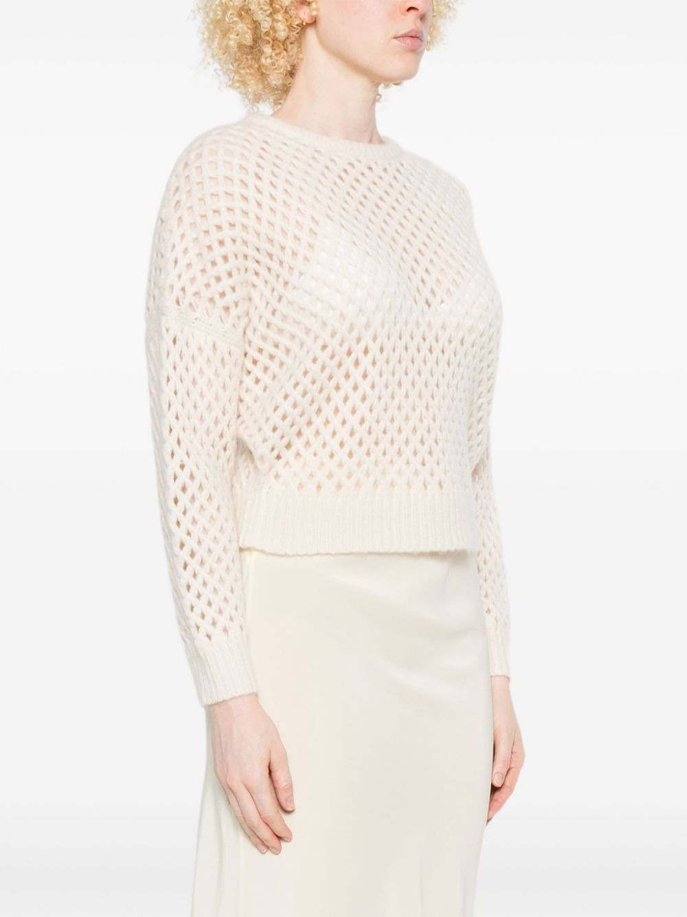open-knit long-sleeve sweater - 3