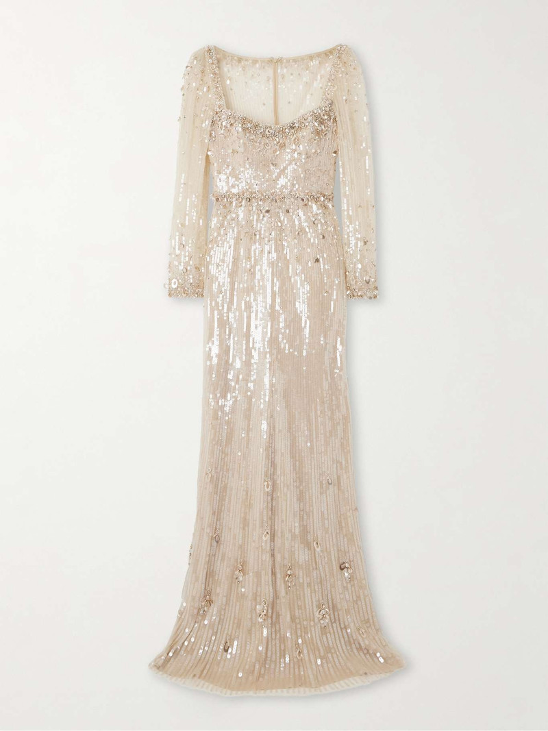 Kestra embellished sequined tulle gown - 1