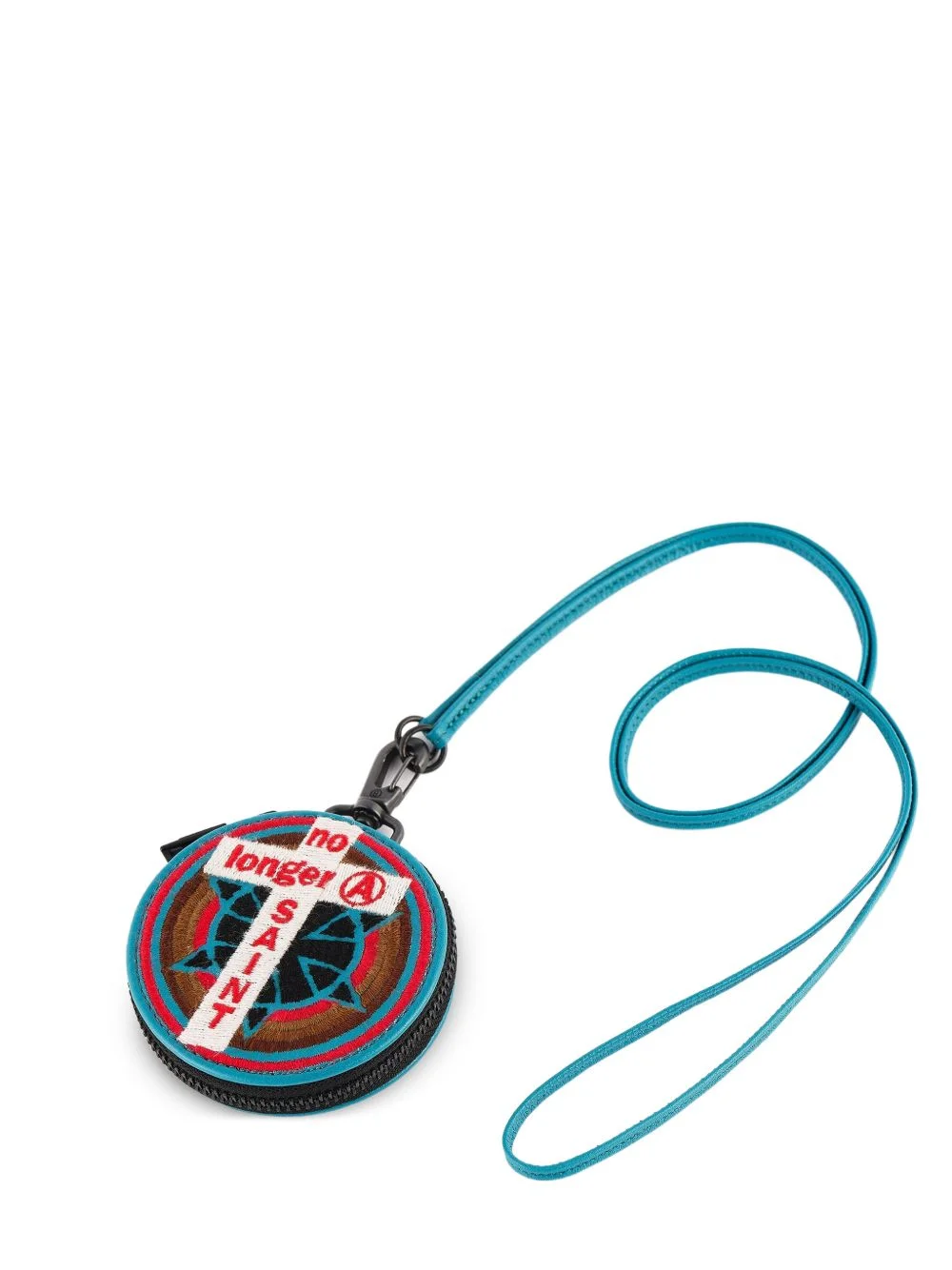 embroidered leather coin case - 1
