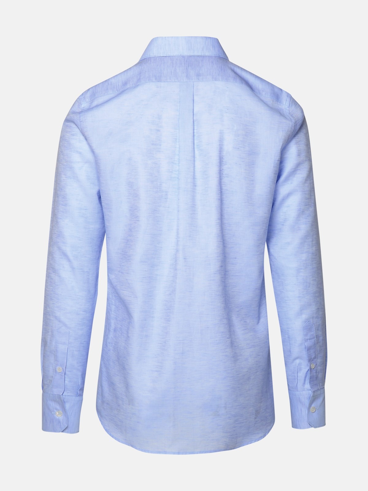 LIGHT BLUE LINEN BLEND SHIRT - 3