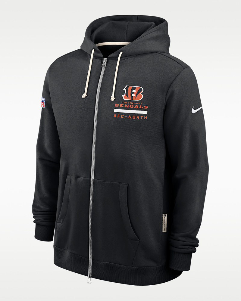 Cincinnati Bengals Utility Player Sideline Men's Nike Dri-FIT NFL Full-Zip Hoodie 1