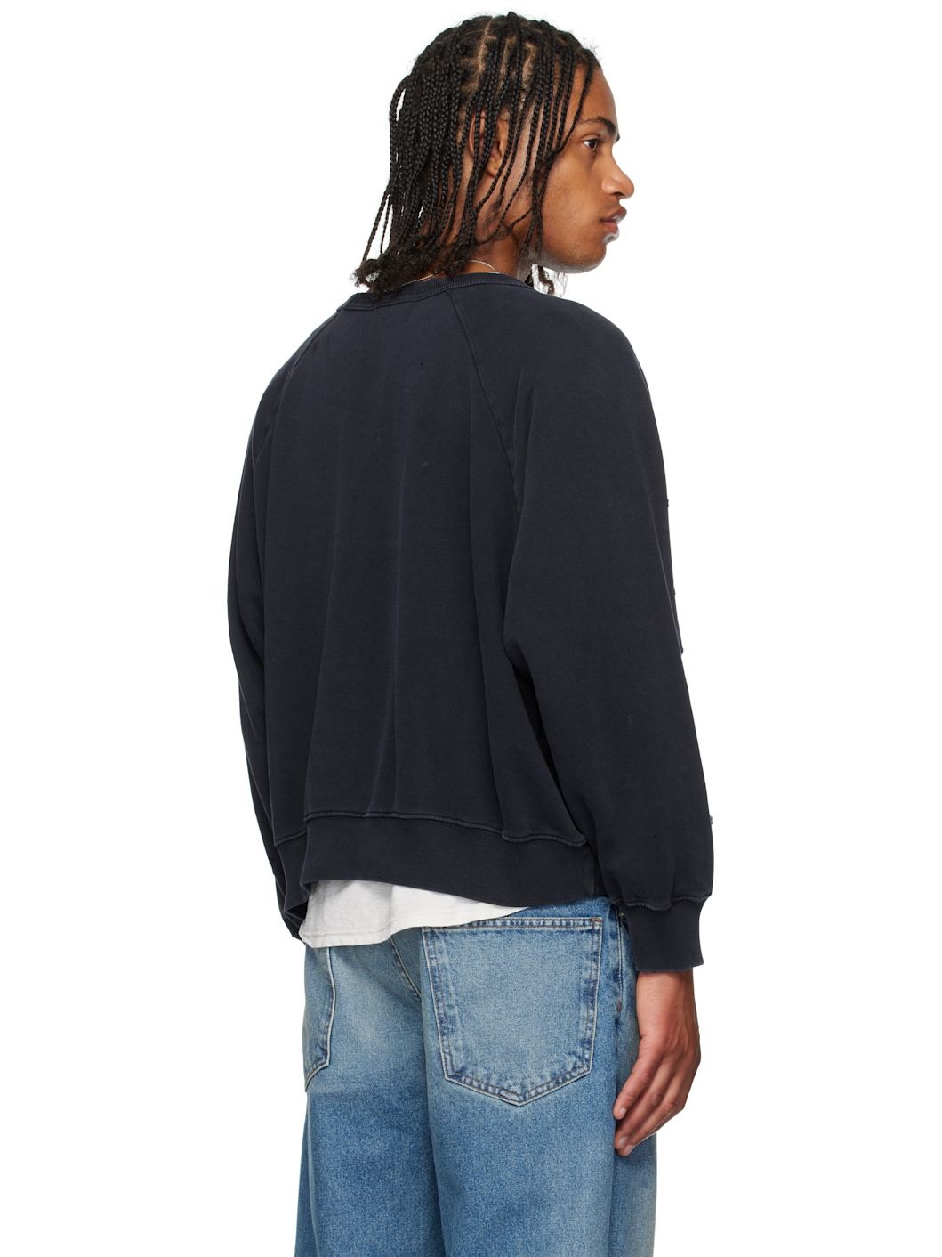 Navy Enfants En Chaine Raglan Crewneck Sweatshirt - 3