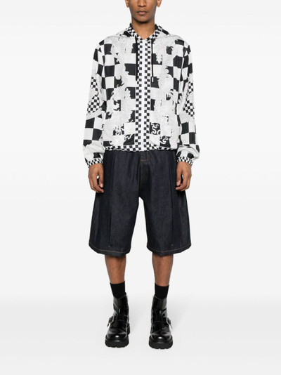 VERSACE Couture checkerboard hooded jacket outlook