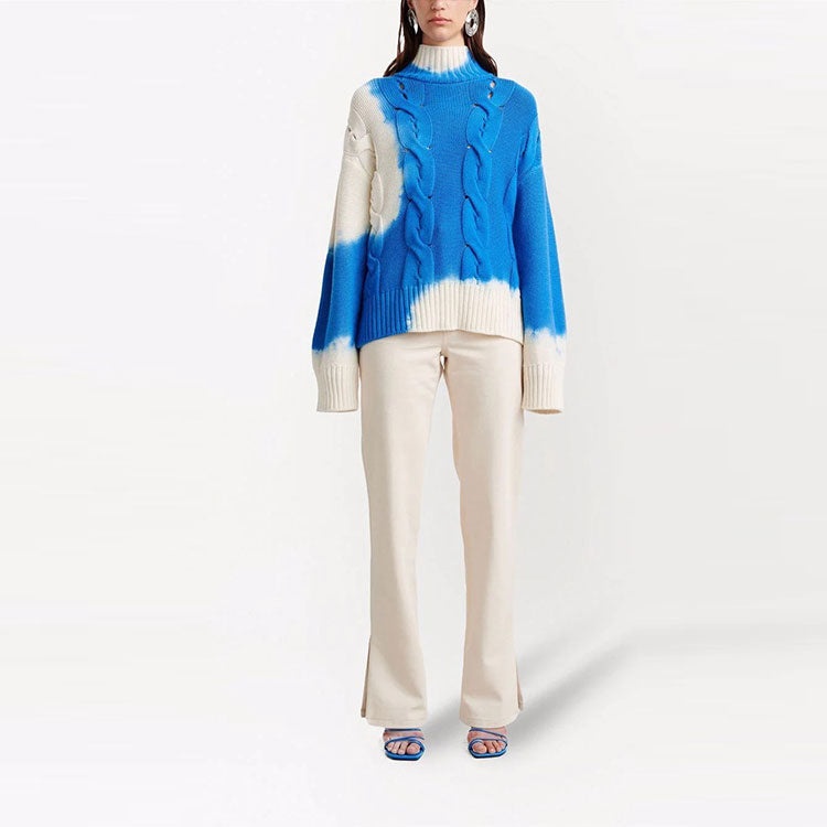 (WMNS) Off-White Wool Sweater 'Blue White' OWHF021F21KNI0024501 - 2