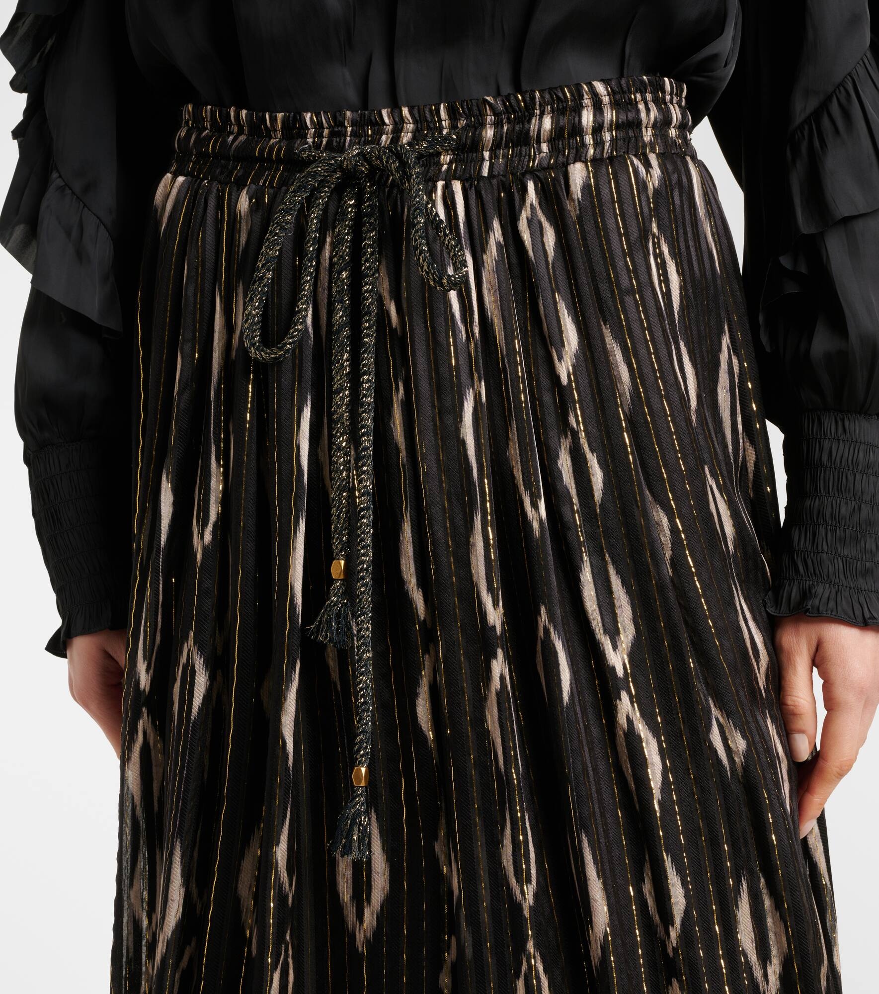 Samila pleated printed midi skirt - 4