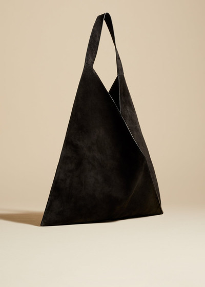 KHAITE The Sara Tote in Black Suede outlook