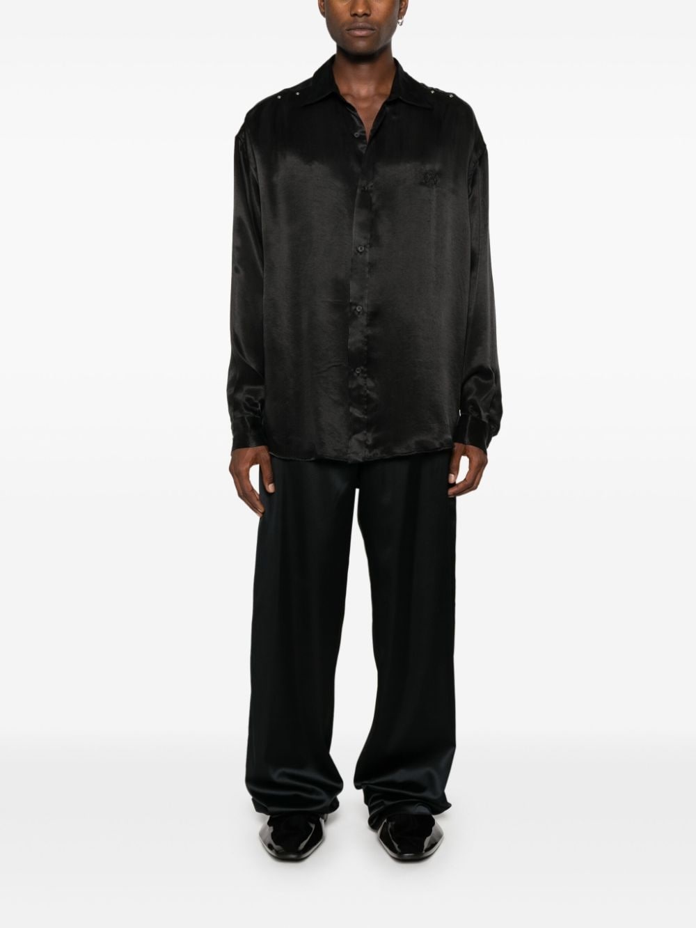 eyelet-detail long-sleeve shirt - 2