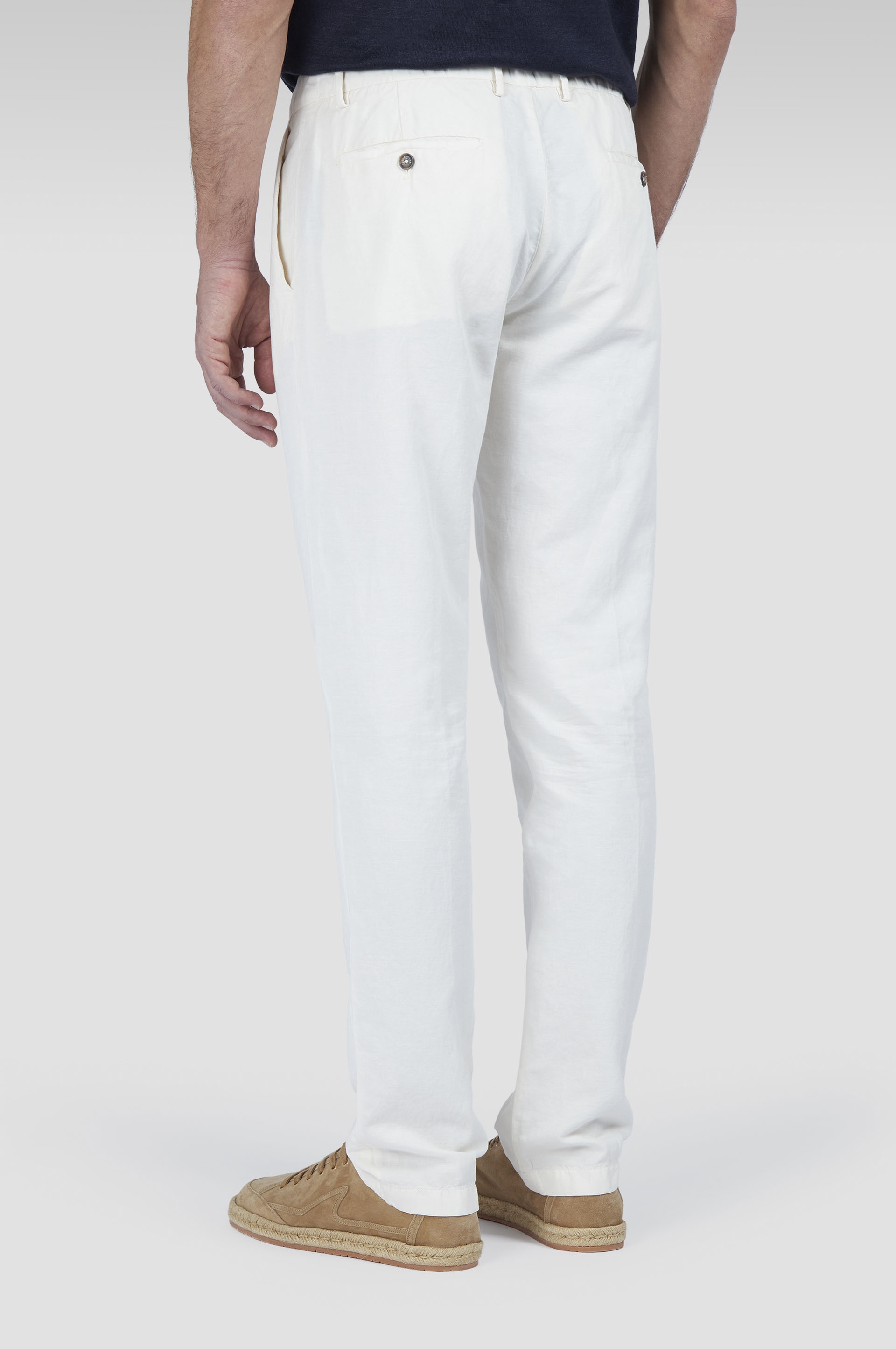 CHINO PANTS IN LINEN AND COTTON - 3