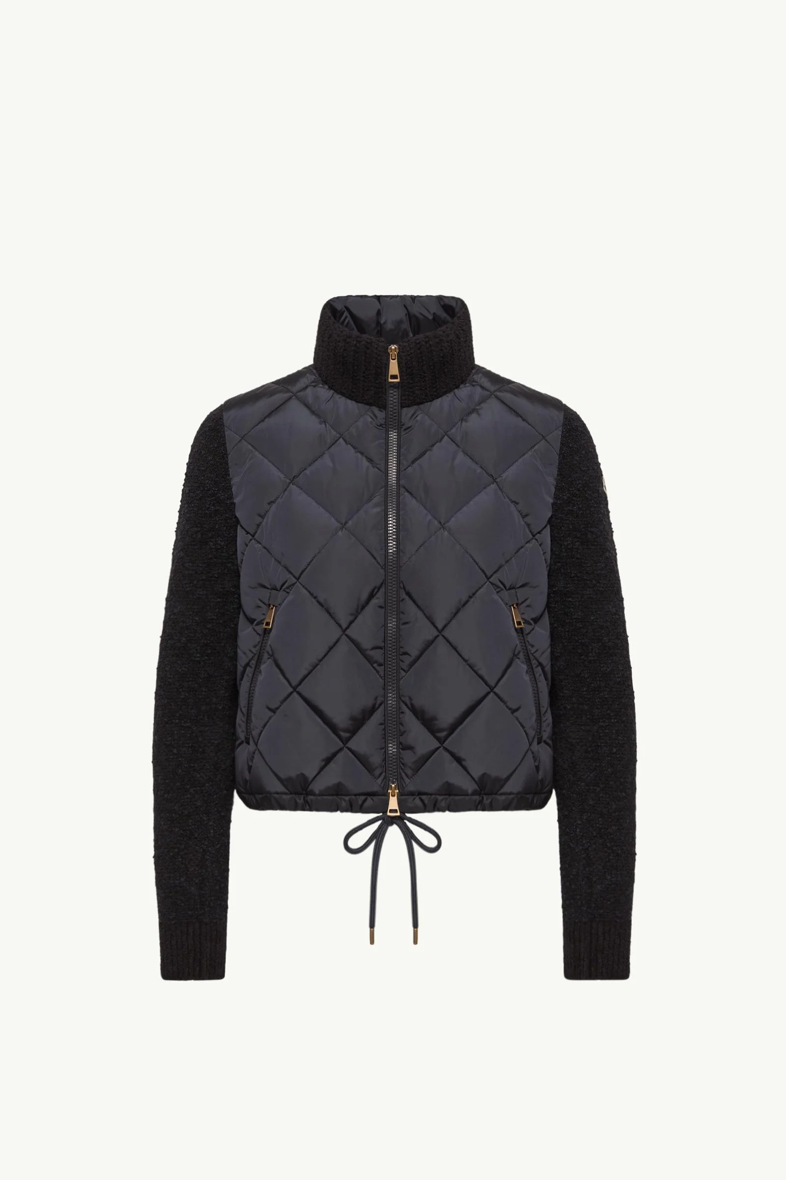 Cotton Blend Padded Zip-Up Cardigan - 1
